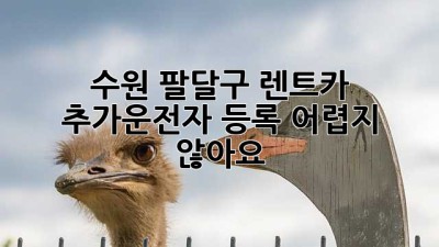 수원 팔달구 렌트카 추가운전자 등록, 어렵지 않아요!