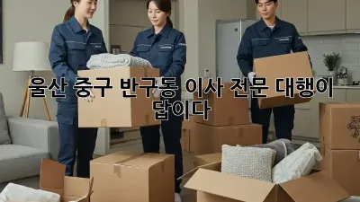 울산 중구 반구동 이사, 전문 대행이 답이다!