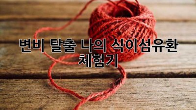 변비 탈출! 나의 식이섬유환 체험기 ✨